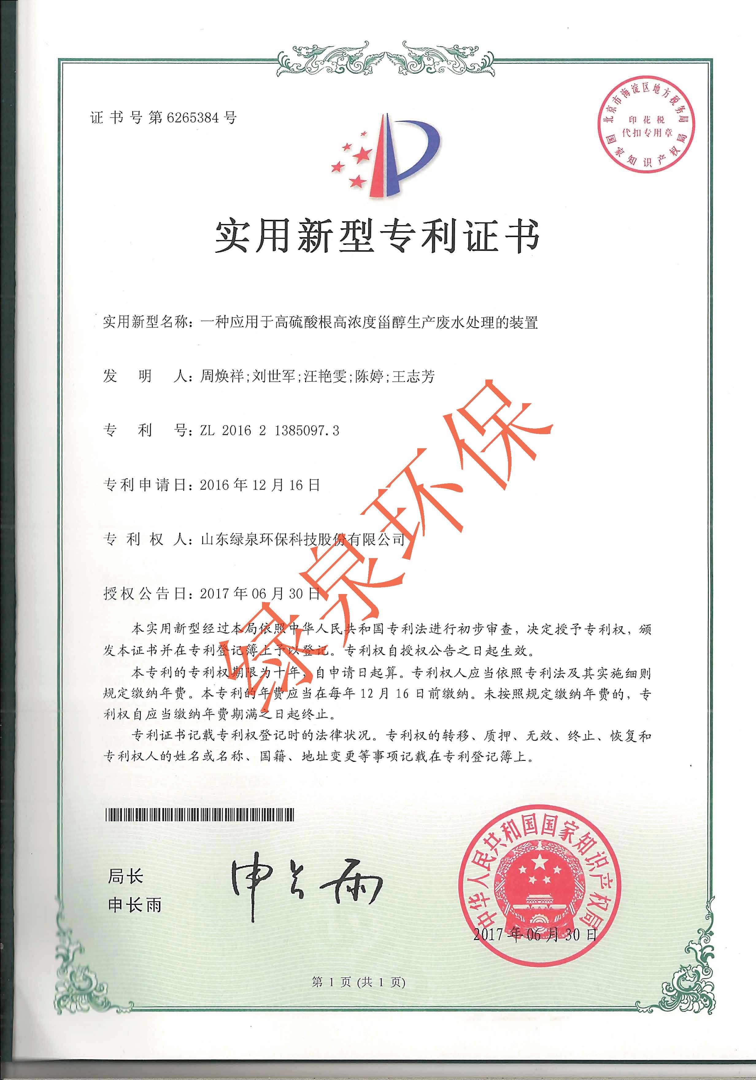 一種應(yīng)用于高硫酸根高濃度甾醇生產(chǎn)廢水處理的裝置